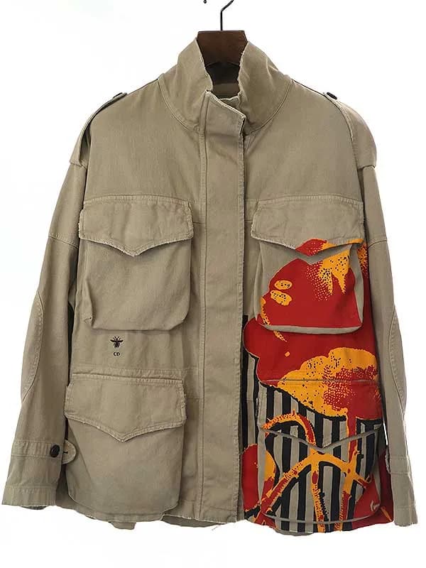 Dior HOMME クリスチャンディオール 22SS D-Flower Pop フラワーペイントミリタリージャケット