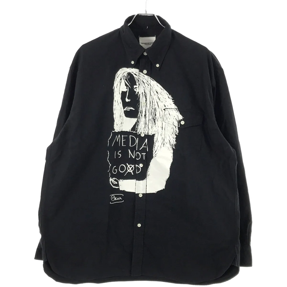 TAKAHIROMIYASHITA The SoloIst. タカヒロミヤシタザソロイスト 23SS Oscar button down shirt. (media is not go?d.type 1) ペイントグラフィックシャツ sos.0001