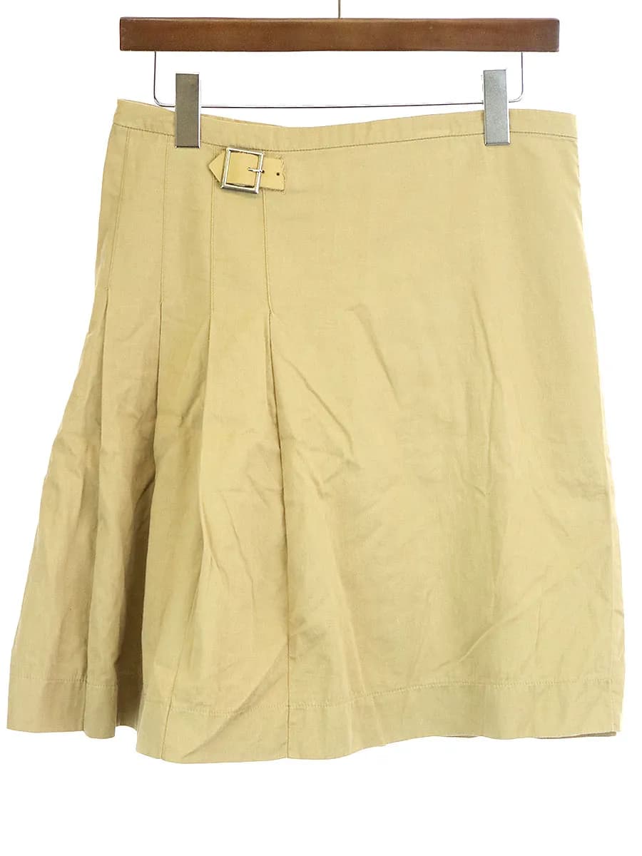 Engineered Garments エフダブルケー バイ エンジニアドガーメンツ レザーベルトプリーツラップスカート