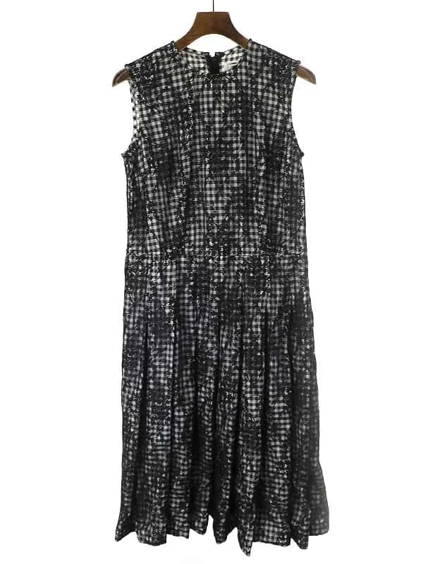 COMME des GARCONS コムデギャルソン コムデギャルソン 12SS ギンガムチェックレースワンピース