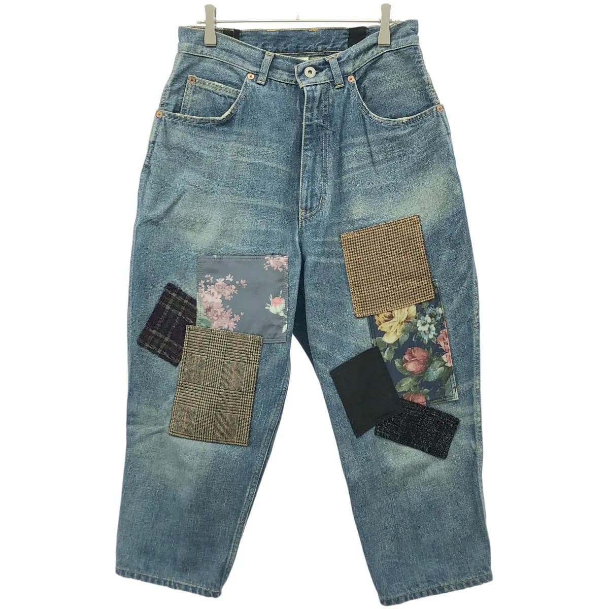 JUNYA WATANABE DENIM ジュンヤワタナベコムデギャルソンデニム 18AW マルチパッチワークテーパードデニムパンツ XB-P014