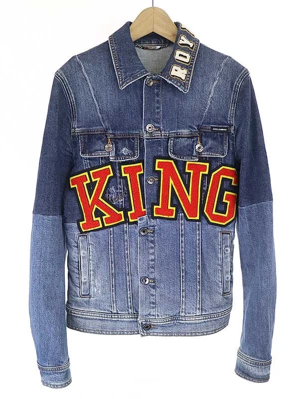 DOLCE&GABBANA ドルチェ&ガッバーナ 18AW KING ROYAL ワッペン再構築デニムジャケット