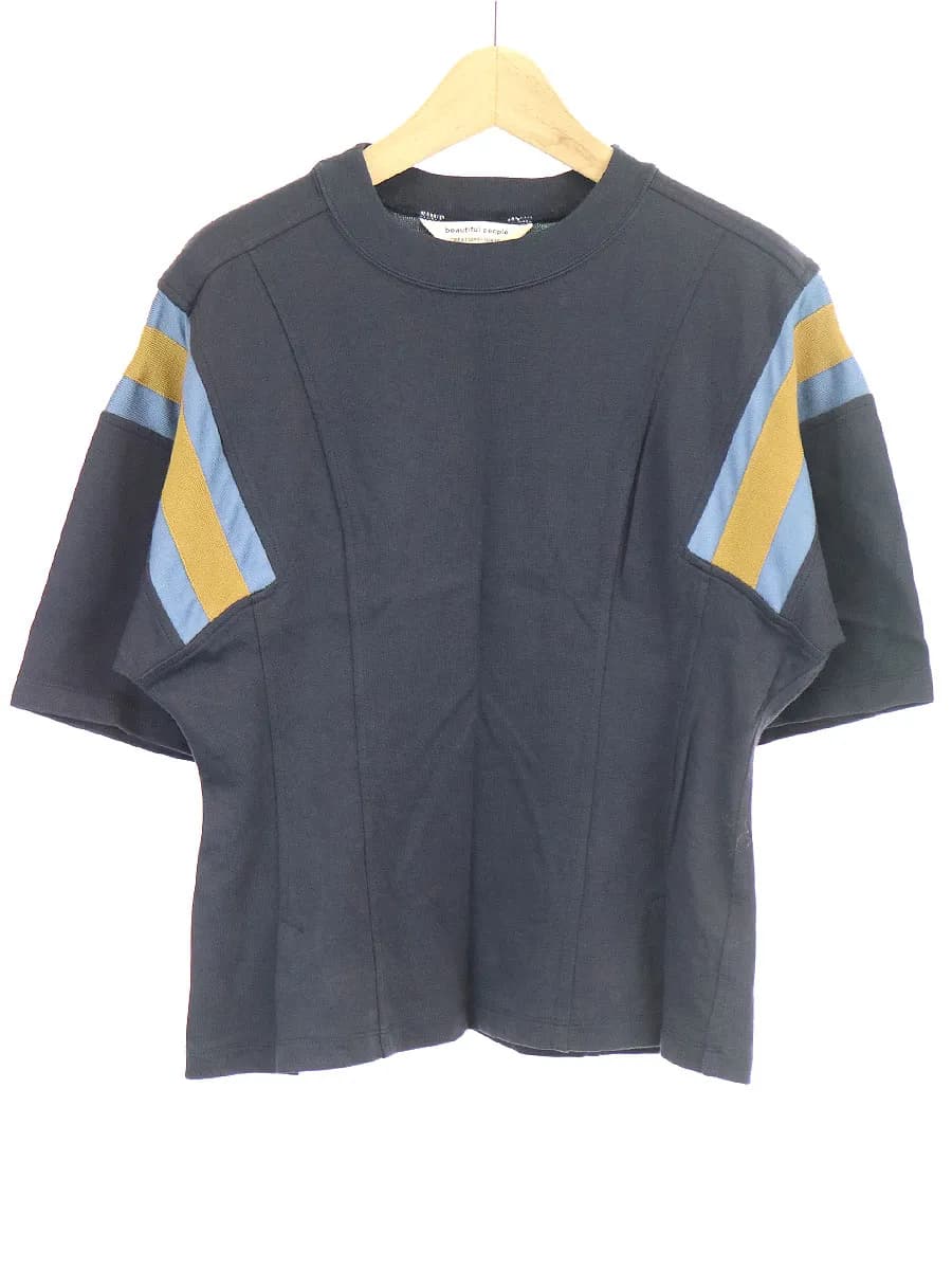 beautiful people ビューティフル ピープル 19AW suvin pima jersey football T-shirt テープ装飾フットボールTシャツ
