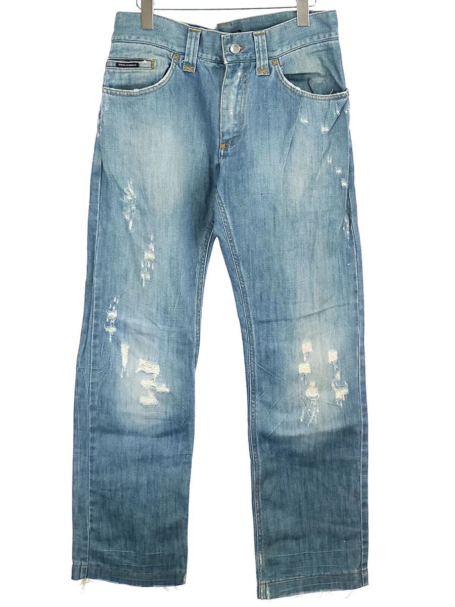 DOLCE&GABBANA ドルチェ&ガッバーナ 20 LOOSE ダメージ加工デニムパンツ