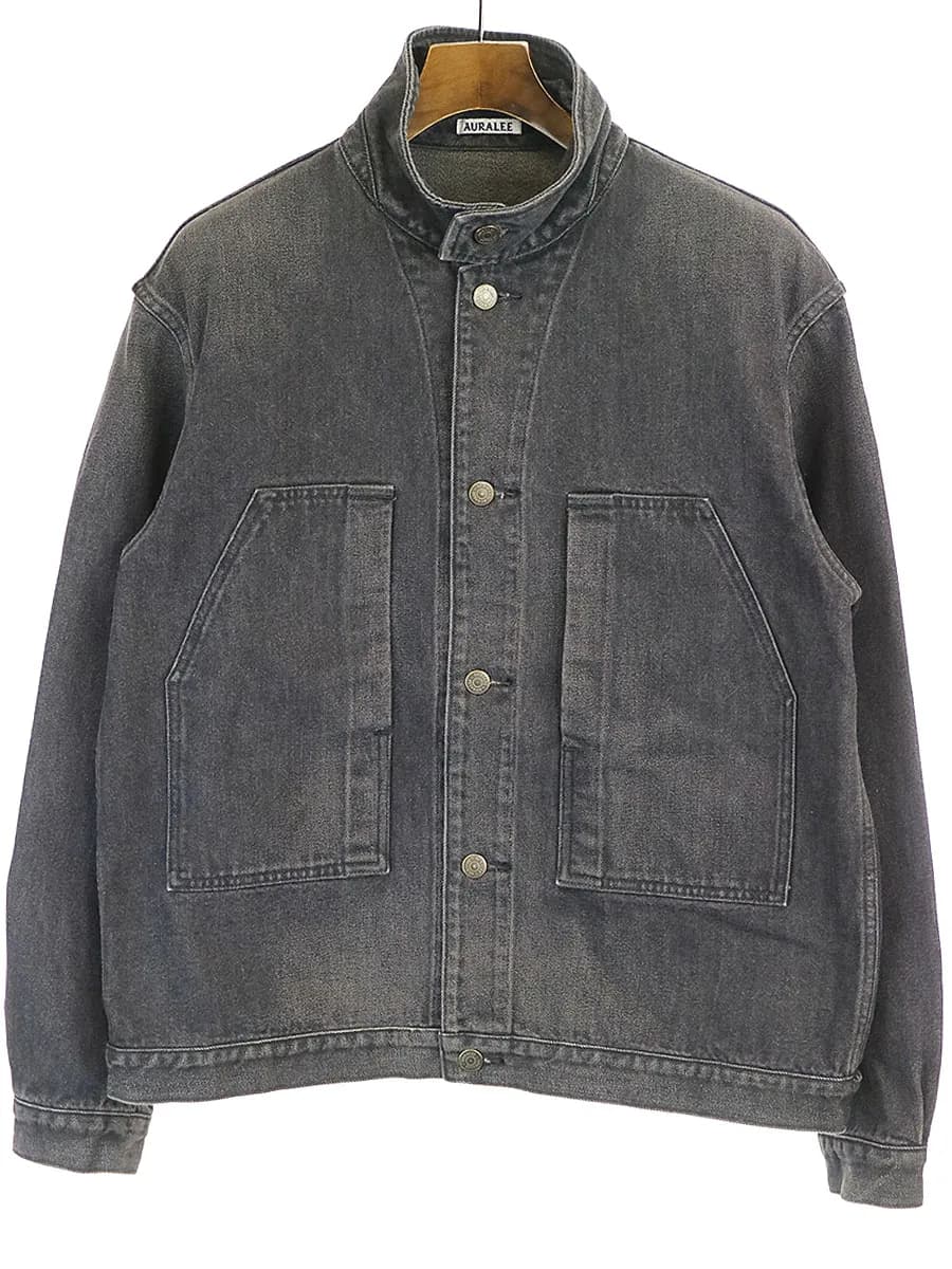 AURALEE オーラリー 20SS WASHED HARD TWIST DENIM BLOUZON ウォッシュ加工デニムジャケット