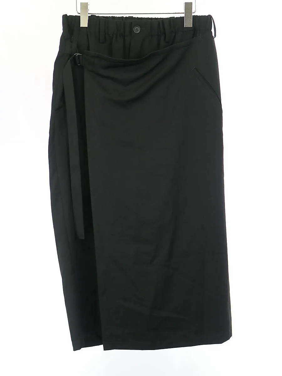 Yohji Yamamoto ヨウジヤマモトプールオム 19AW リンクルギャバジンスリムラップパンツ