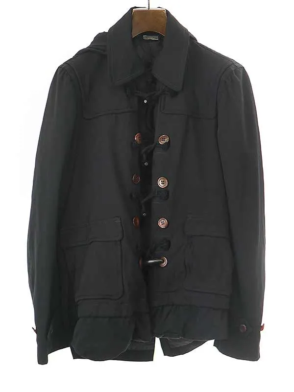 COMME des GARCONS コム デギャルソンオムプリュス 2009AW ポリエステル縮絨ドッキングダッフルコート