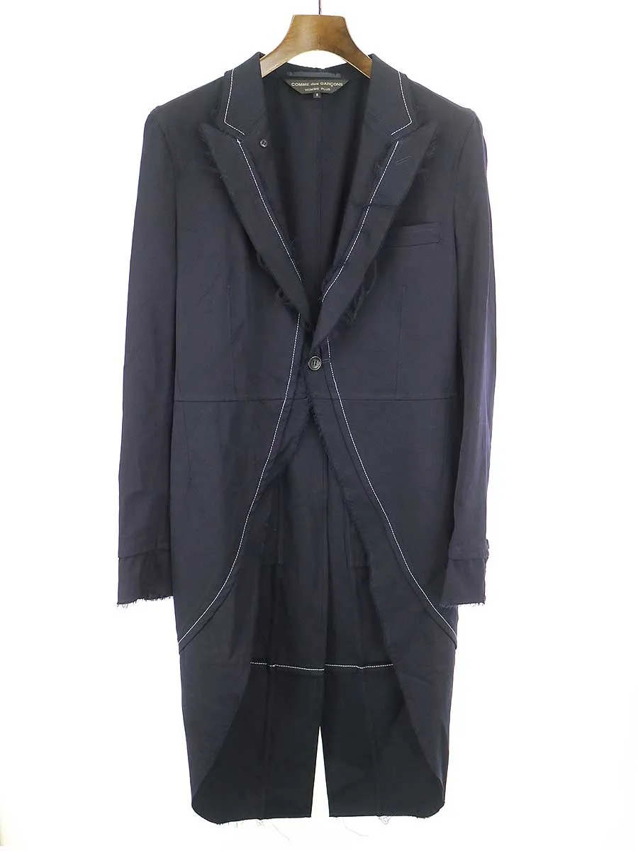 COMME des GARCONS コムデギャルソンオムプリュス 17SS ステッチデザイン燕尾ロングジャケット