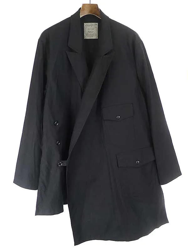 Yohji Yamamoto ヨウジヤマモトプールオム 17SS コットン民族袈裟アシンメトリージャケット