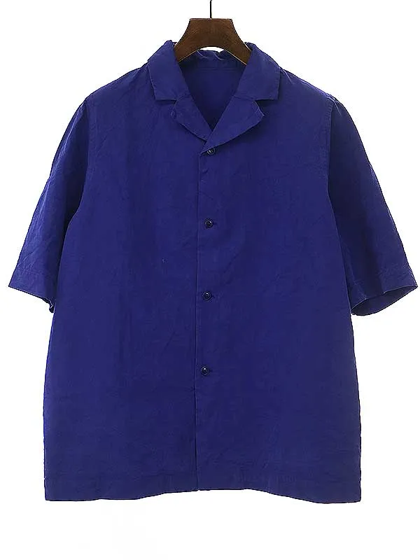 CASEY CASEY ケイシー ケイシー 22SS VERGER BIS BOWLING SHIRT ペーパーコットンオープンカラー半袖シャツ