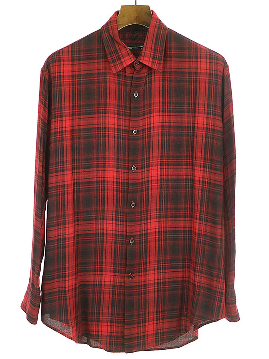 LAD MUSICIAN ラッドミュージシャン 16AW レーヨンチェックシャツ