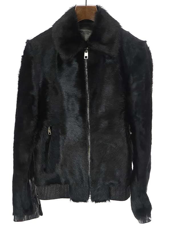 DOLCE&GABBANA ドルチェ&ガッバーナ 16AW ジップアップレザーファーブルゾン