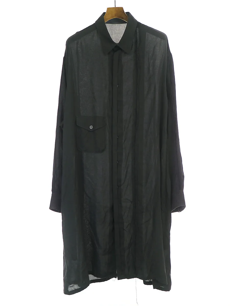 Yohji Yamamoto ヨウジヤマモト プール オム 16SS 裁ち切りロングテンセルシャツ