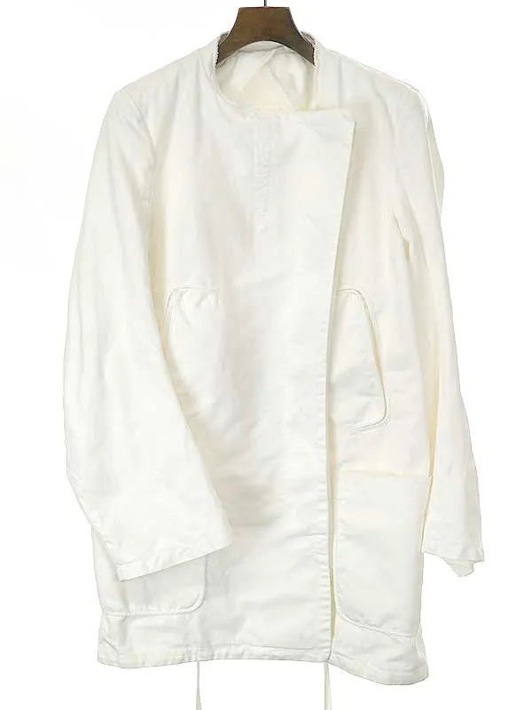 Maison Margiela メゾン マルタン マルジェラ 04AW ダメージ加工ノーカラーコットンコート