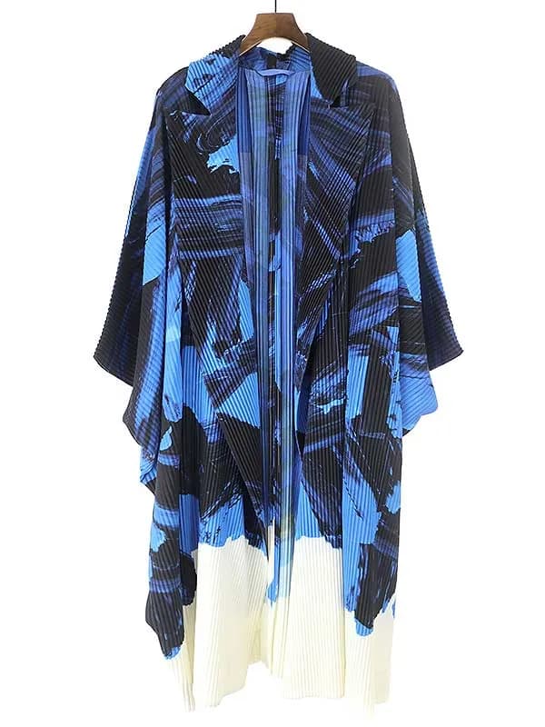ISSEY MIYAKE オムプリッセ イッセイミヤケ 20SS アクションペインティングプリーツガウンコート