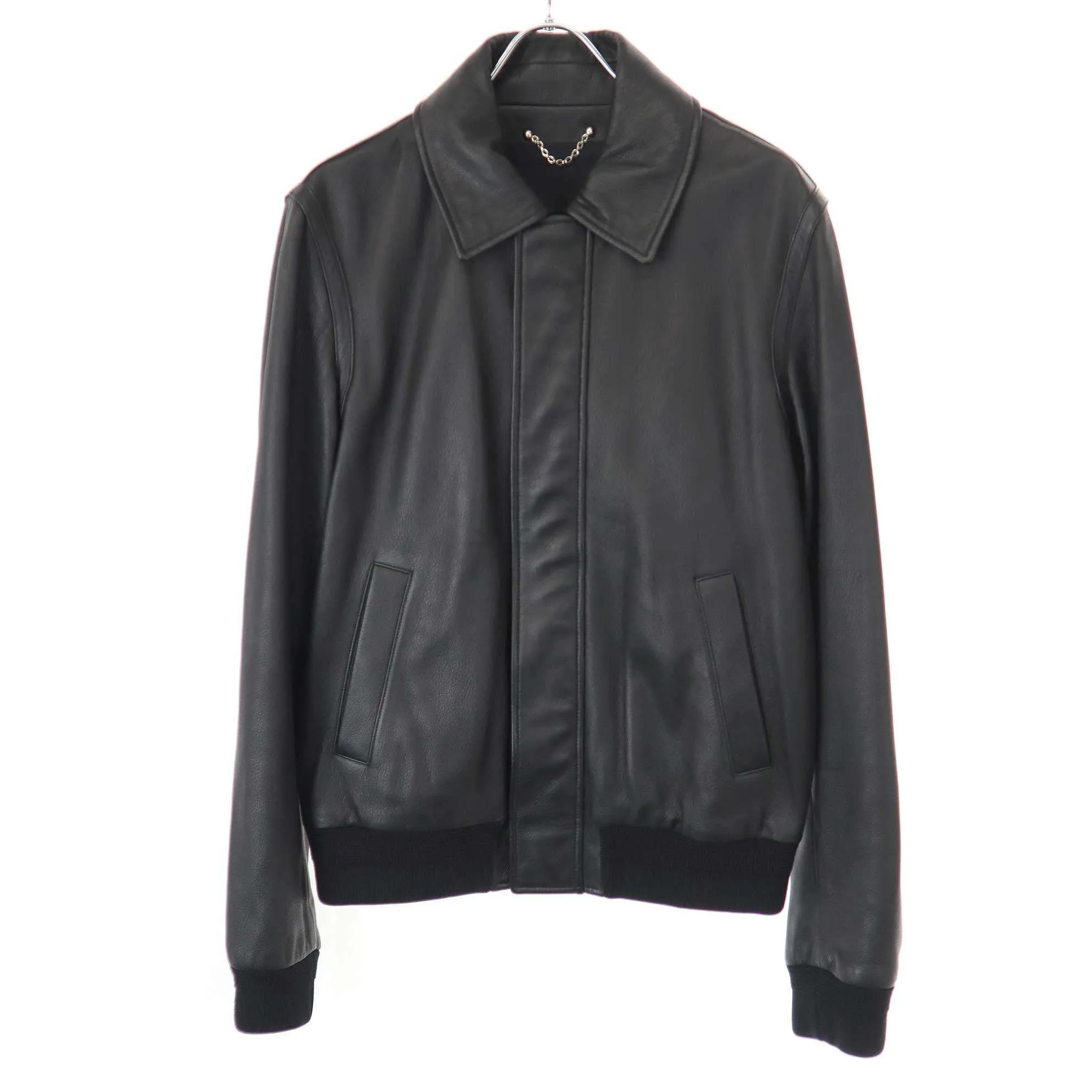 LOUIS VUITTON ルイヴィトン 10AW シープレザージャケット RM102M MRL J02KTZ ブラック 48