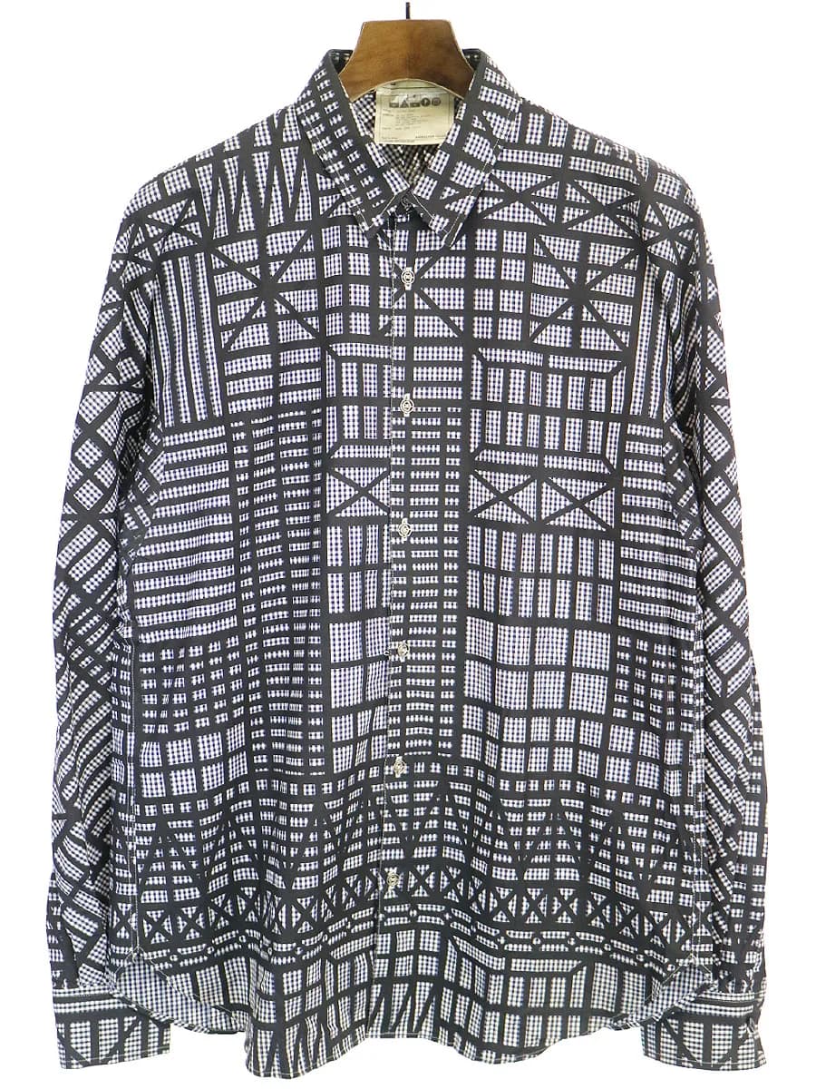 ANREALAGE アンリアレイジ 13SS BONE期 FRAME SHIRTS ギンガムチェックフレームシャツ