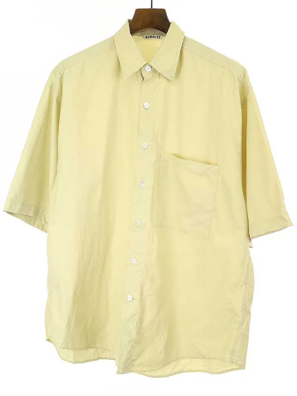 AURALEE オーラリー 21SS WASHED FINX TWILL BIG HALF SLEEVED SHIRTS ビッグハーフスリーブシャツ