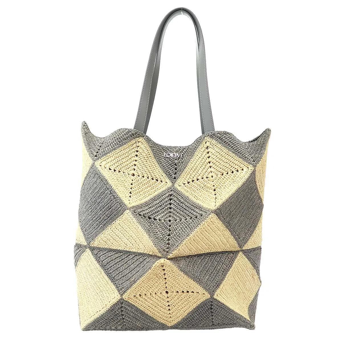 LOEWE ロエベ 25SS PUZZLE TOTE XL DAIAMOND パズルフォルドラフィアトートバッグ