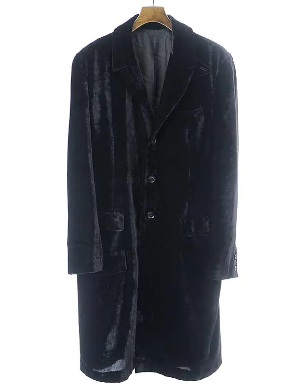 Yohji Yamamoto ヨウジヤマモトプールオム 18AW ベロアロングチェスターコート
