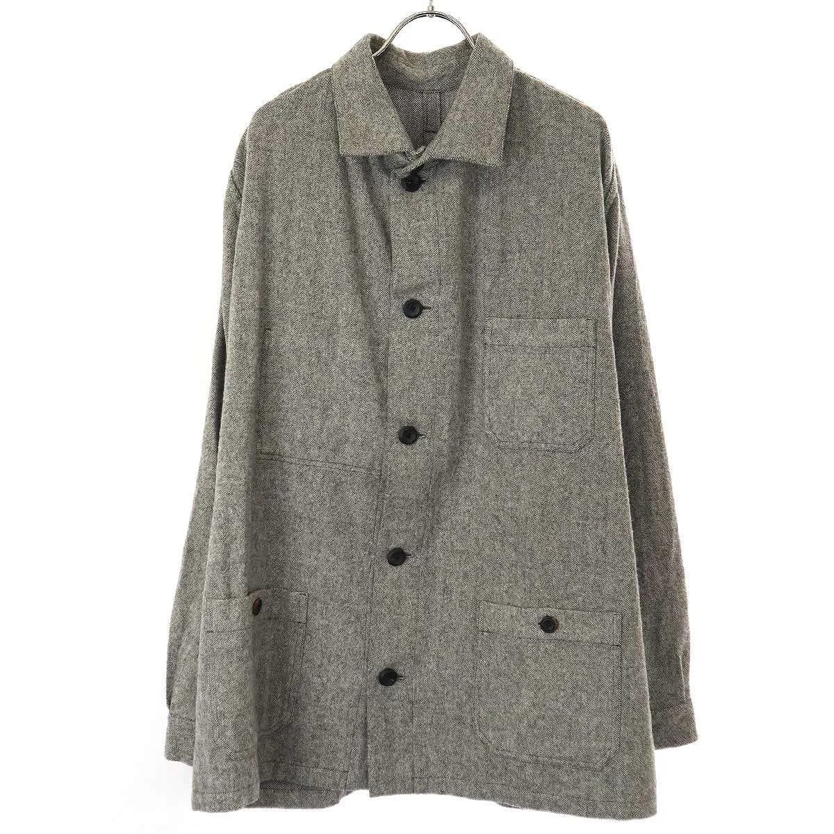GEOFFREY B.SMALL ジェフリービースモール ヘリンボーンウールワークシャツジャケット