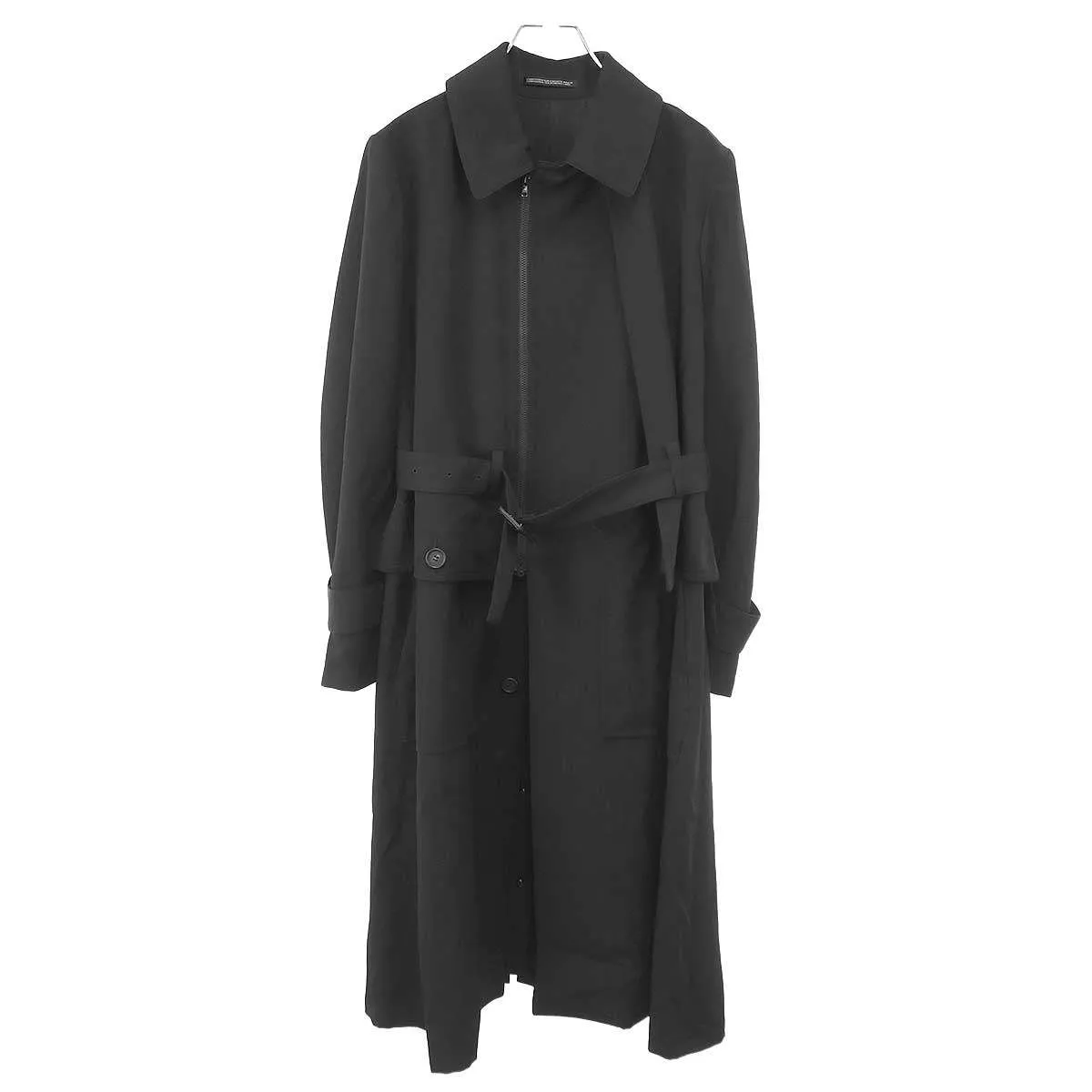 Yohji Yamamoto ヨウジヤマモト プリュスノアール 21SS ウールギャバジンジップアップコート ND-C01-100