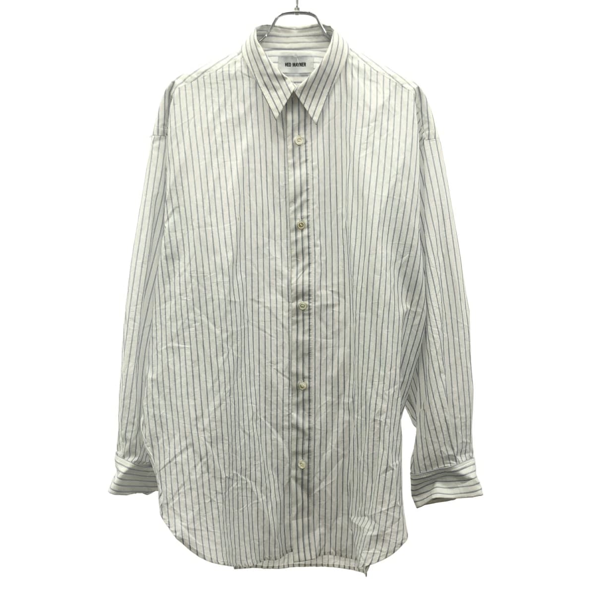 HED MAYNER ヘドメイナー 24SS PAPER TOUCH OXFORD SHIRT ストライプオーバーシャツ HMMY60001A