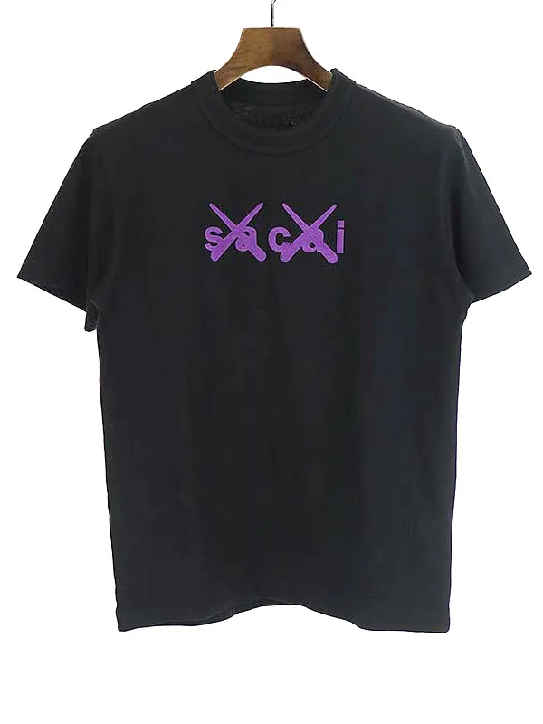 sacai サカイ × カウズ 21AW Flock Print Tシャツ