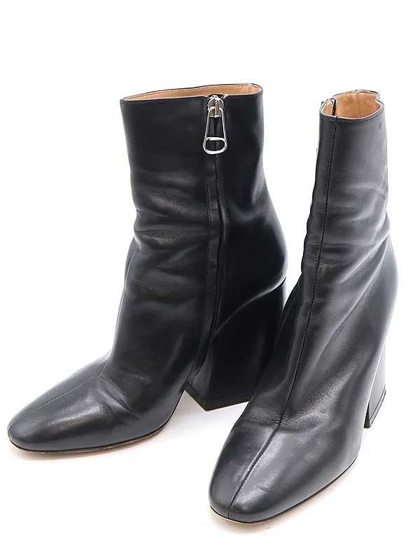 Maison Margiela メゾン マルタン マルジェラ 22 チャンキーヒールサイドジップアンクルレザーブーツ
