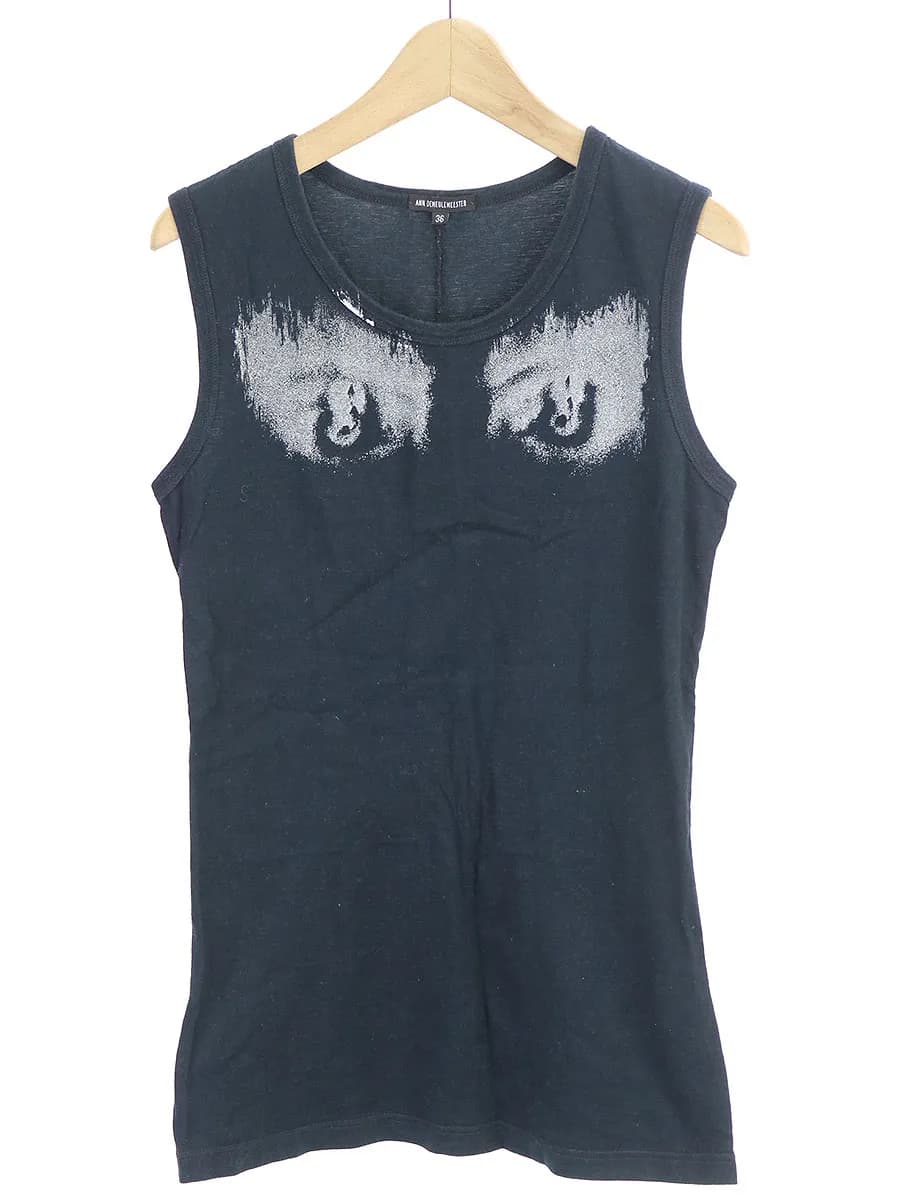 ANN DEMEULEMEESTER アンドゥムルメステール グラフィックアイプリントタンクトップ