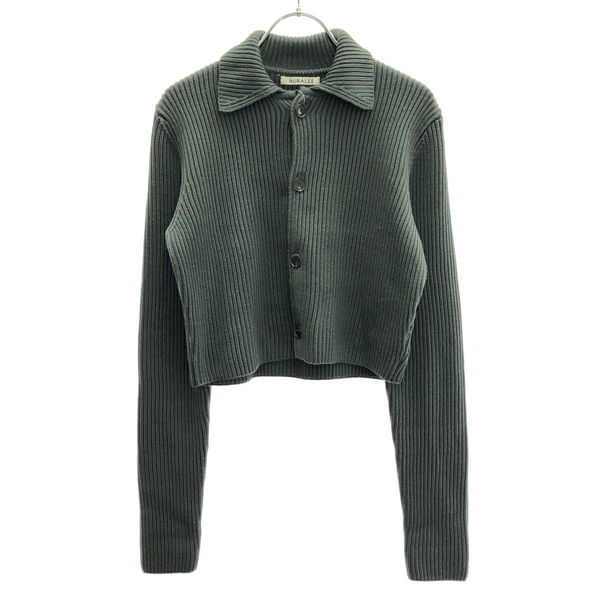 AURALEE オーラリー 25AW SUPER FINE WOOL SOFT RIB KNIT CROPPED SHIRT CARDIGAN カーディガン A25AC01JP