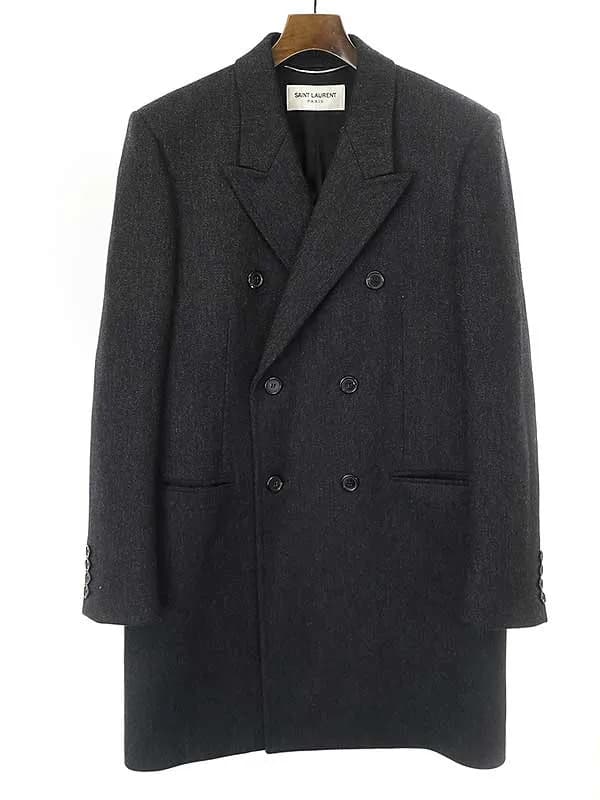 SAINT LAURENT サンローラン パリ 19AW ウールダブルブレストチェスターコート