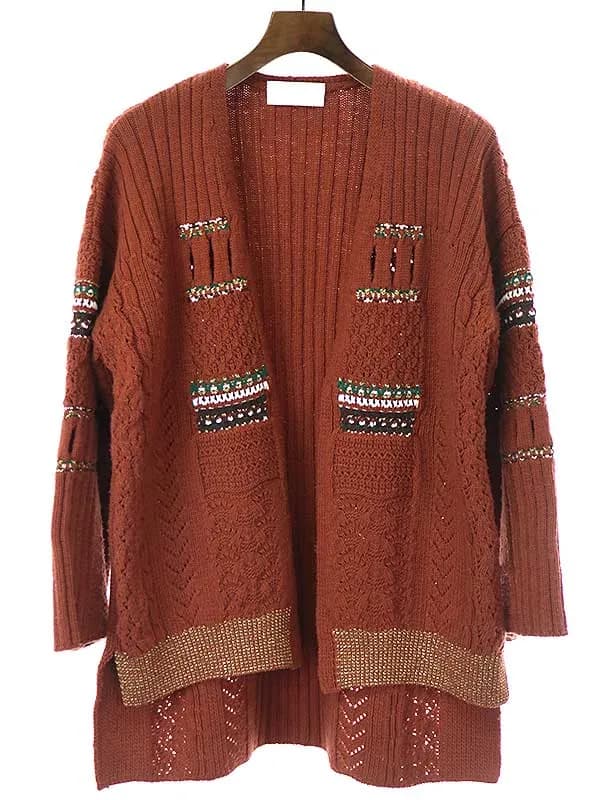 Mame Kurogouchi マメ クロゴウチ 20AW Oversized Chunky Knit Cardigan チャンキーニットカーディガン
