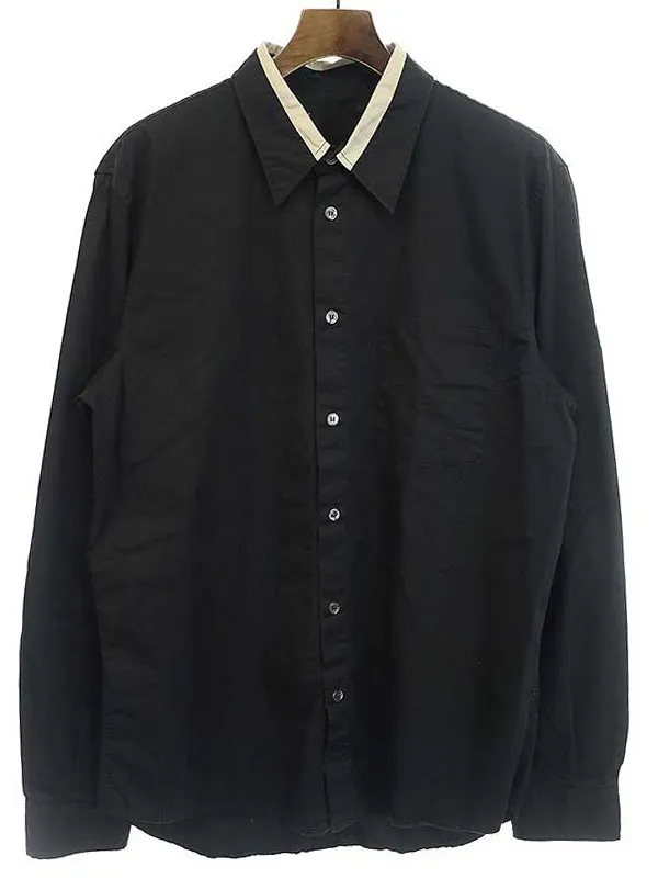 HELMUT LANG ヘルムート ラング 本人期 襟ラインコットン長袖シャツ