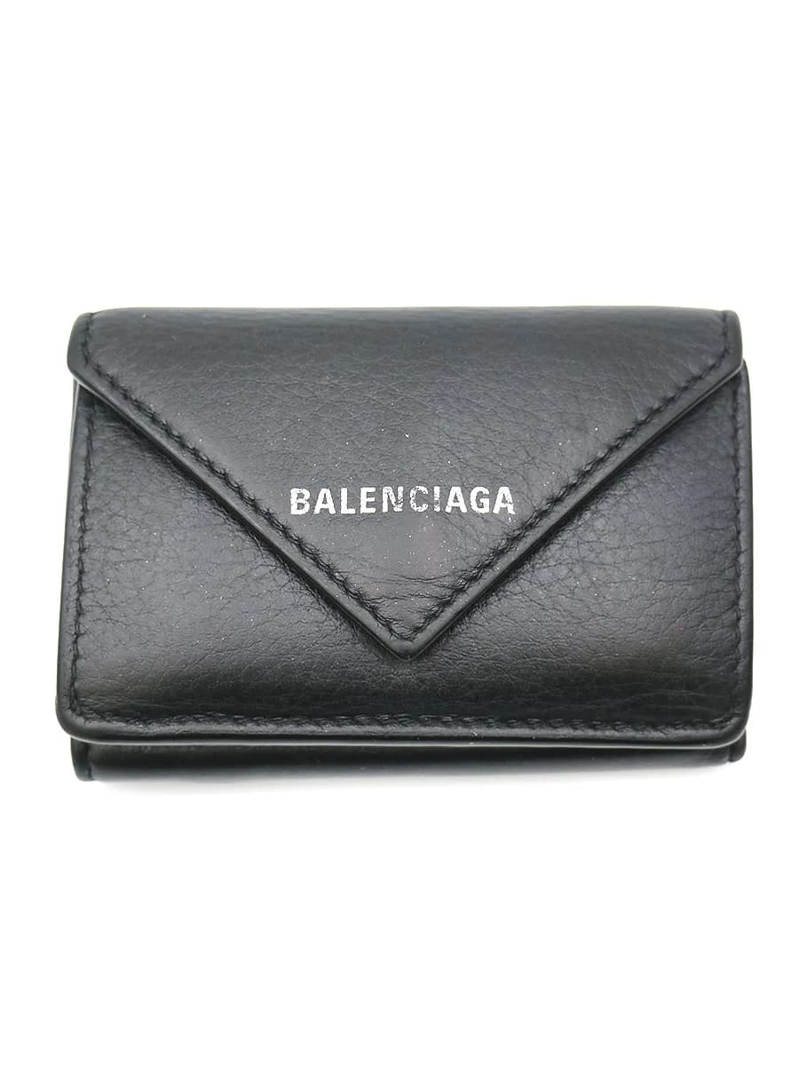 BALENCIAGA バレンシアガ ペーパーミニウォレット ロゴデザイン3つ折り財布