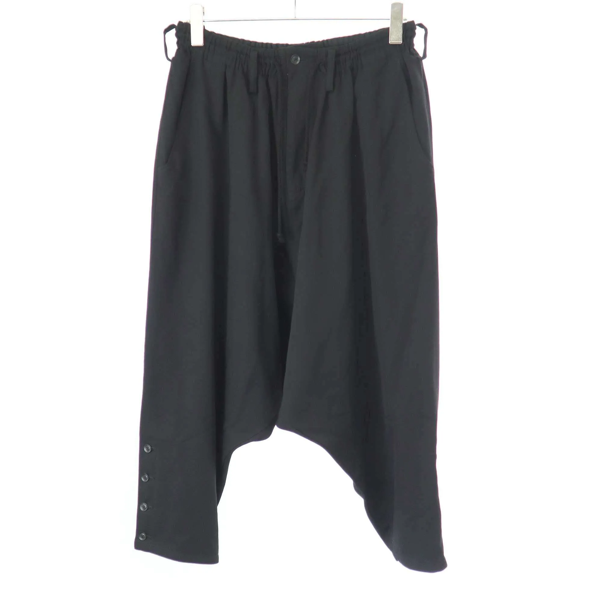 Yohji Yamamoto ヨウジヤマモト プールオム 18SS 裾ボタンウールギャバジンサルエルパンツ HW-P13-100