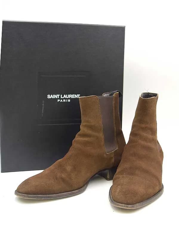 SAINT LAURENT サンローラン パリ 15SS CLASSIC WYATT 40 CHELSEA BOOTS スウェードサイドゴアブーツ