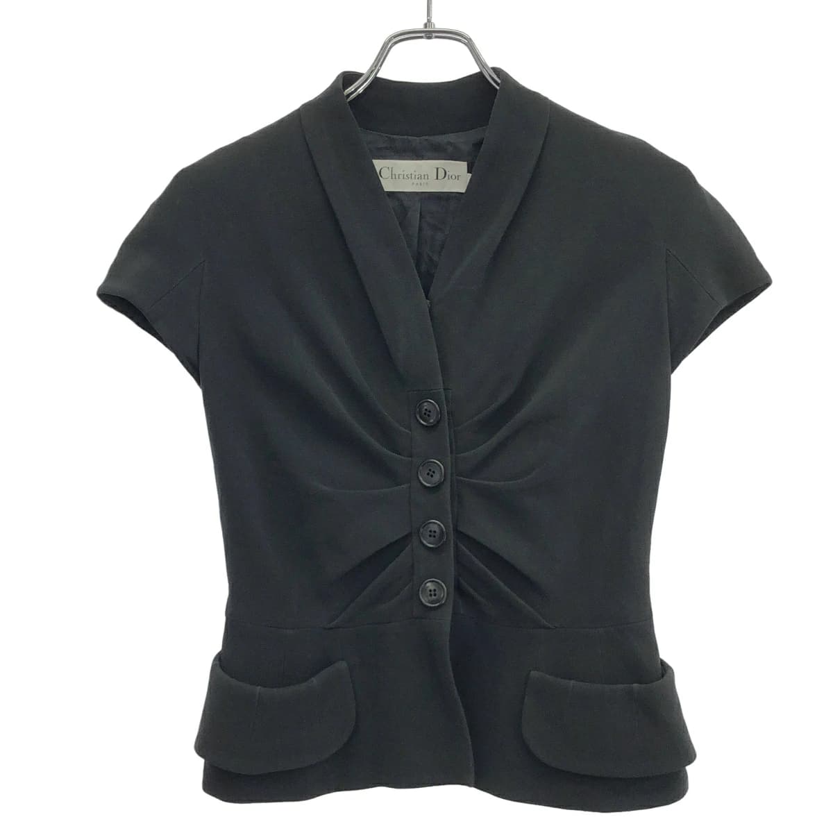 Christian Dior クリスチャンディオール Ruched Cap Sleeve Belted Jacket ショートスリーブジャケット 1C21230C1720
