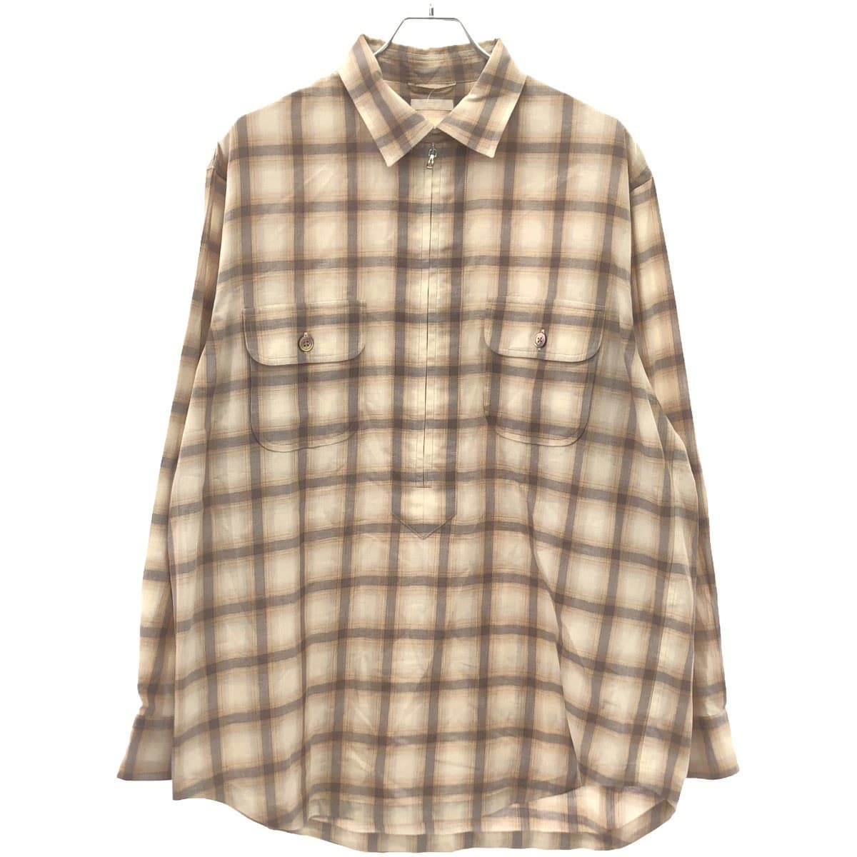ULTERIOR アルテリア WAGAMAMA別注 C/W TWILL ZIP UP SHIRT ジップアップチェックシャツ ULSH49-HC180-WT