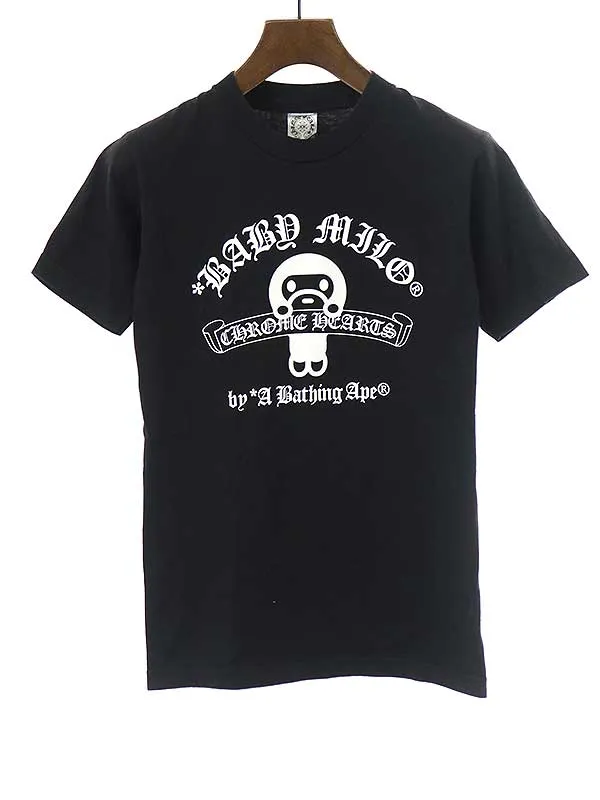 CHROME HEARTS クロムハーツ × ベイプ 青山店20周年記念 BABY MILO ロゴプリントTシャツ