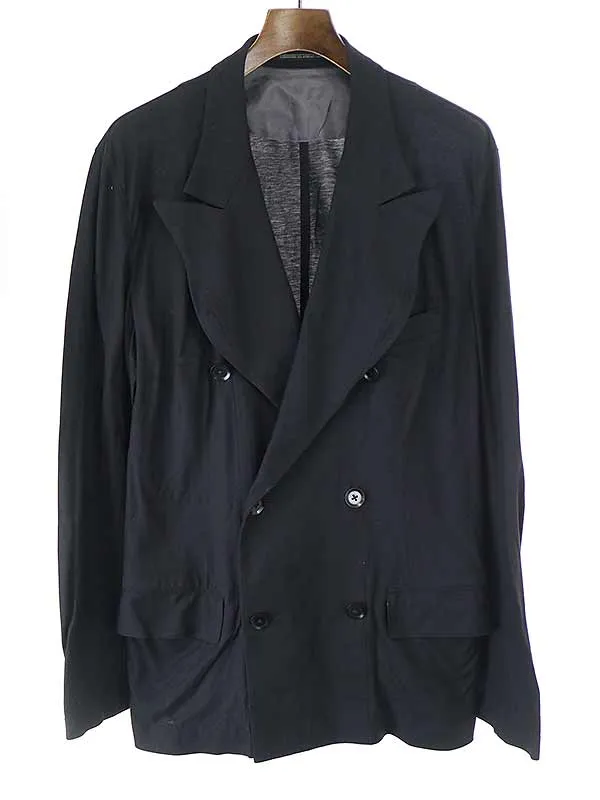 Yohji Yamamoto ヨウジヤマモト プール オム 14SS コットンジャージーダブルジャケット