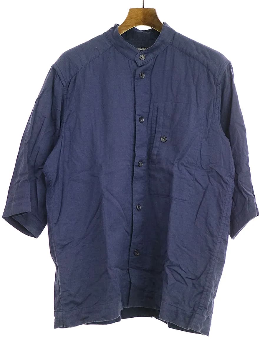 ISSEY MIYAKE イッセイミヤケ メン 20AW バンドカラーショートスリーブシャツ