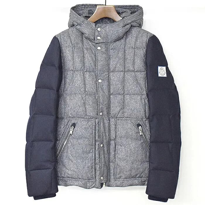 MONCLER MONCLER GAMME BLEU ウール切替ダウンジャケット