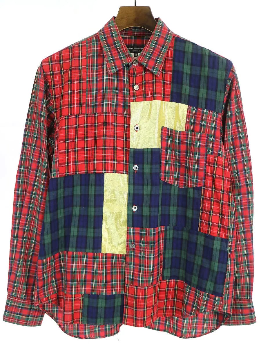 COMME des GARCONS コムデギャルソンオムプリュス 11AW パッチワークデザインチェックシャツ