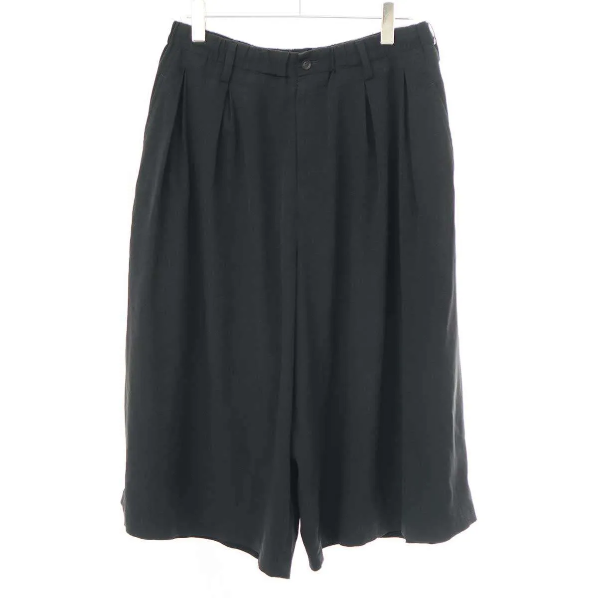 Yohji Yamamoto ヨウジヤマモト プールオム 20SS タキシードワイドタックゴムハーフパンツ