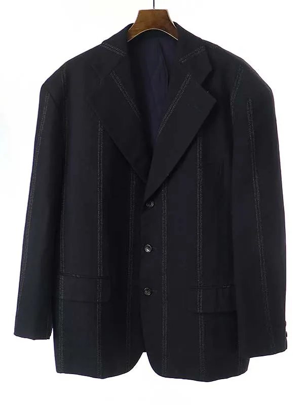 COMME des GARCONS コムデギャルソン オムプリュス 90's ストライプ柄ウール3Bテーラードジャケット