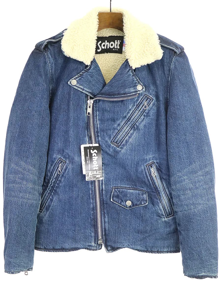 Schott ショット デニムライダースボアジャケット