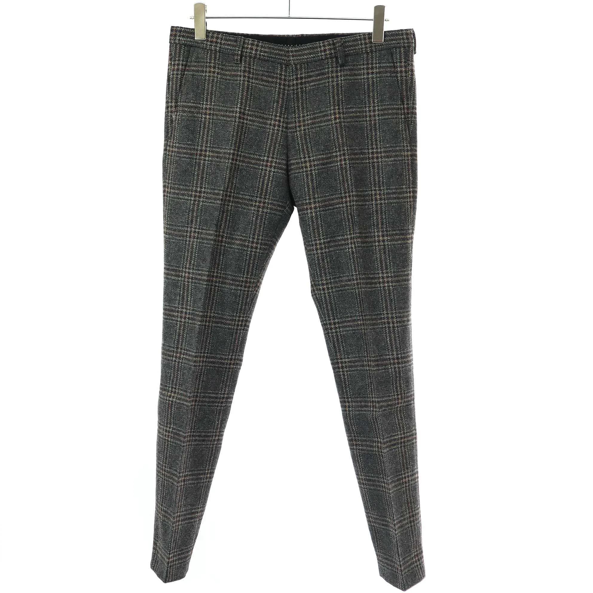 DRIES VAN NOTEN ドリスヴァンノッテン 17AW チェック ウールスリムスラックスパンツ