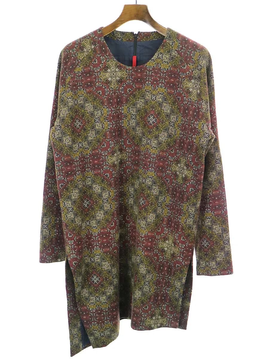 YANTOR ヤントル 16AW Arabesque Slit Pullover アラベスク柄サイドスリットアシンメトリープルオーバー