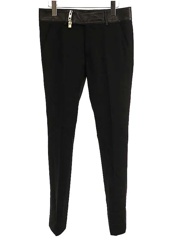 Dior HOMME ディオールオム 04AW ウエストレザー切替スラックスパンツ